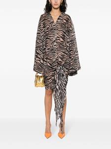 theattico The Attico Blousejurk met zebraprint - Beige