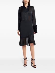 TOM FORD ruffled pencil midi skirt - Zwart