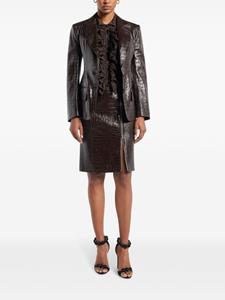 tomford TOM FORD Leren mini-rok met krokodillen-effect - Bruin