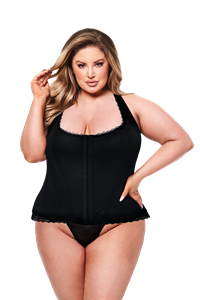 Baci Lingerie Baci - bustier met haakjessluiting voor en vetersluiting achter - Plus Size