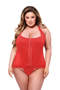 bacilingerie Baci - Bustier met vetersluiting achter en haakjessluiting voor - Plus Size