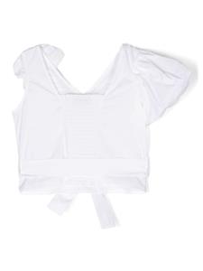missblumarine Miss Blumarine Popeline shirt met bloemapplicatie - Wit