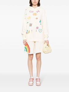Mira Mikati embroidered organic-cotton hoodie - Wit