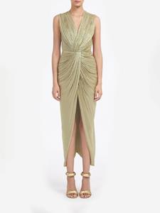 Costarellos Franca draped midi dress - Groen