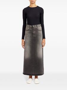 mm6maisonmargiela MM6 Maison Margiela Spijkerrok met logopatch - Zwart