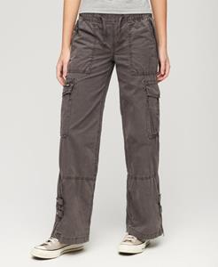 Superdry Vrouwen Elastische Vintage Cargobroek met Lage Taille Bruin