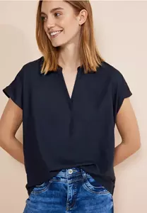 STREET ONE Blouse met korte mouwen Blouseshirt van pure viscose