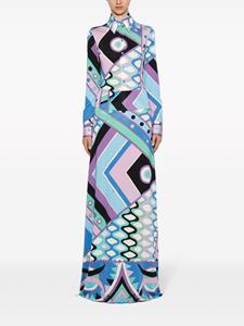 PUCCI Maxi-rok met Vivara-print - Blauw