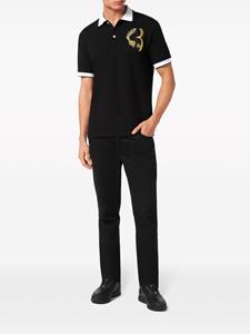 Billionaire logo-embroidered cotton polo shirt - Zwart