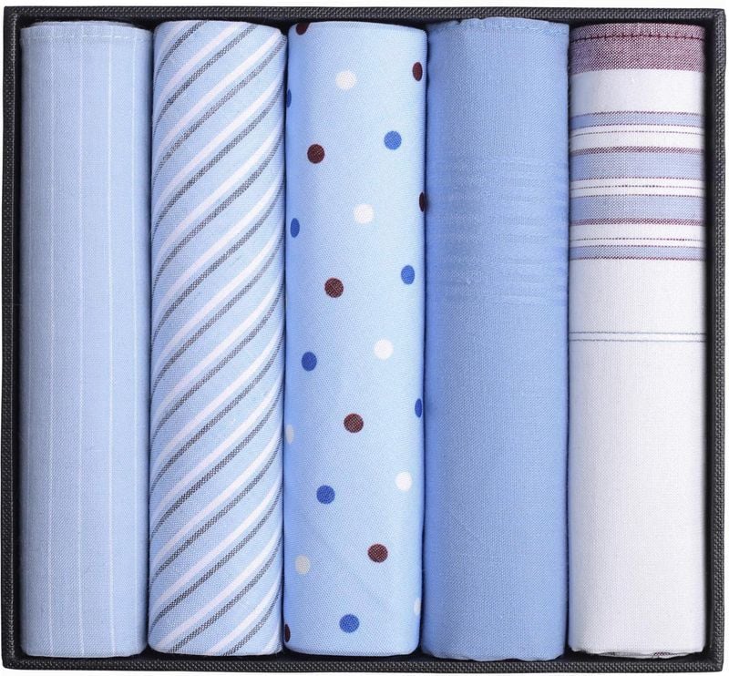 Suitable Zakdoeken 5-Pack Dessin Light Blue -