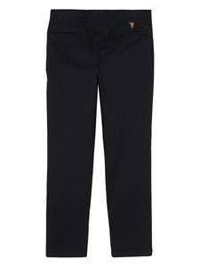 PS Paul Smith logo-embroidered straight-leg trousers - Blauw