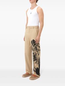 JW Anderson graphic-print straight-leg trousers - Beige