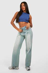 Boohoo Gebleekte Jeans Met Gesplitste Kont, Bleach Wash
