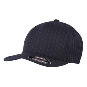 Yupoong Flexfit unisex baseballpet met krijtstreep S-M wit/zwart