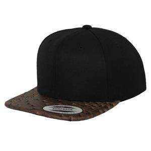 Yupoong Flexfit unisex leren snapback-pet One Size zwart