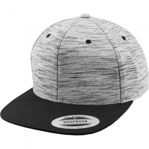 Flexfit by Yupoong unisex strepen gemêleerde kroon snapback pet One Size zwart/grijs