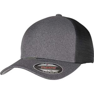 Yupoong Unisex Flexfit Truckerpet voor volwassenen L-XL zwart/donkergrijze kleur