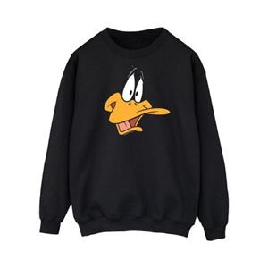 Looney Tunes Heren Daffy Duck Face Sweatshirt L zwart