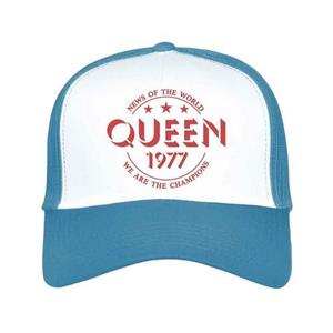 Queen Unisex volwassen kampioenen 77 mesh paneel baseballpet One Size wit/blauw
