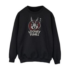 Looney Tunes Heren Bugs Bunny Circle-logo sweatshirt L zwart