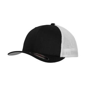 Flexfit unisex volwassen tweekleurige mesh truckerpet One Size wit/rood