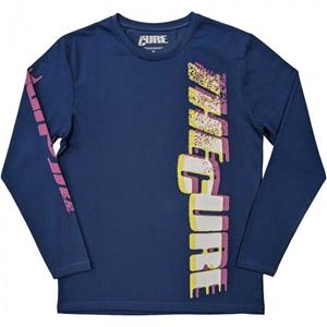 Pertemba FR - Apparel The Cure Unisex volwassen Glitch katoenen T-shirt met lange mouwen en logo L denimblauwe kleur