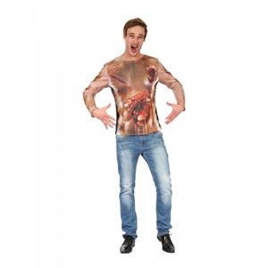 Bristol Novelty Bristol nieuwigheid heren zombie 3D-print T-shirt met lange mouwen One Size zwart