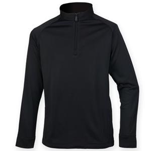 Henbury Heren top met kwartrits en lange mouwen XL zwart