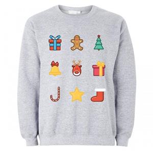 The T-Shirt Factory Heren Kerst Emoji Icons-trui S grijs