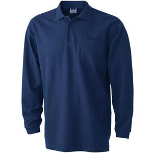 James and Nicholson James en Nicholson unisex piquépolo met lange mouwen 3XL donkergrijze kleur