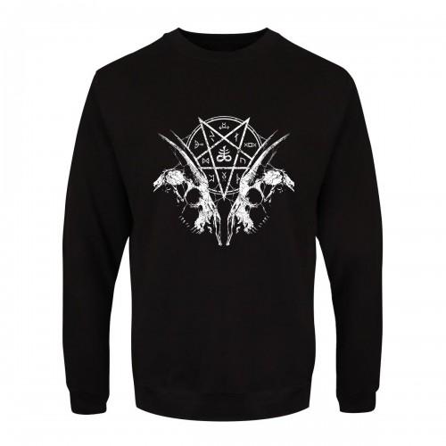 Grindstore heren geit schedel pentagram sweatshirt