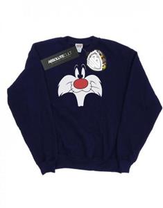 Looney Tunes Boys Sylvester Big Face Sweatshirt 12-13 zwart