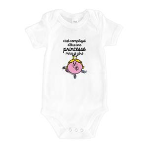Monsieur Madame Romper HET IS INGEWIKKELD OM EEN PRINSES TE ZIJN 3/6 mois wit