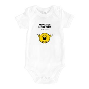 Monsieur Madame GELUKKIGE heer bodysuit 3/6 mois wit