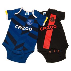 Everton FC-babyrompertje (Pak van 2) 6-9 Months zwart/blauw
