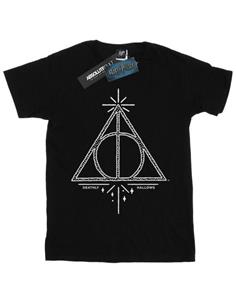 Harry Potter meisjes Deathly Hallows symbool katoenen T-shirt 12-13 zwart