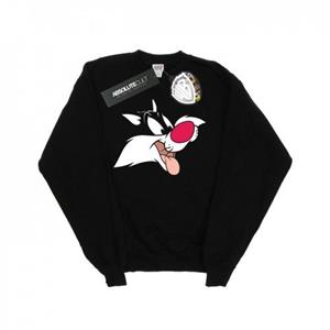 Looney Tunes Boys Sylvester Face-sweatshirt 12-13 zwart