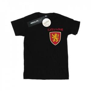 Harry Potter Girls Gryffindor Lion katoenen T-shirt met nepzak 12-13 zwart