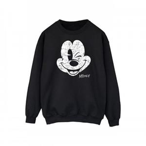 Disney Heren Mickey Mouse Gezicht Sweatshirt L zwart