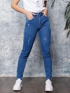 Синие джинсы скинни с перфорацией ISSA Plus 27 blauw