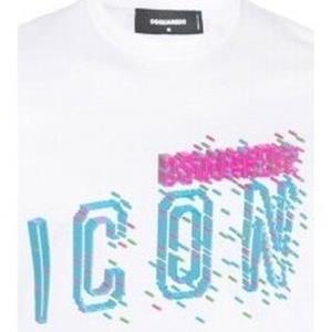 T-shirt Dsquared T-Shirt Pixeled Icon Cool Fit Tee blanc