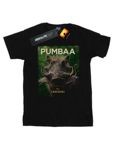 Disney Girls The Lion King film Pumbaa poster katoenen T-shirt 5-6 Years zwart