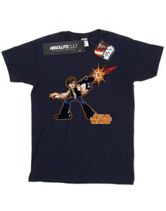 Star Wars jongens Han Solo karakter T-shirt 12-13 marineblauwe kleur