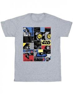 Star Wars jongens Droid Montage T-shirt 9-11 Years wit