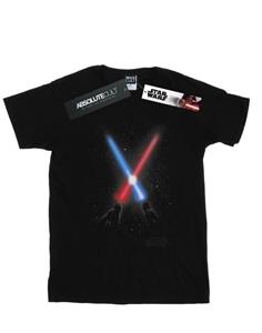 Star Wars jongens gekruiste lichtzwaarden T-shirt 12-13 zwart