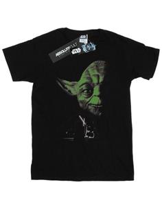 Star Wars jongens Yoda groen gezicht T-shirt 12-13 zwart