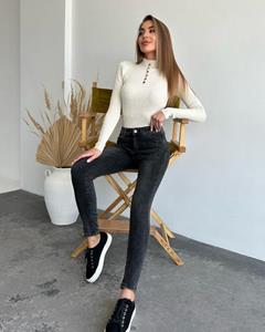 Distressed ISSA Plus skinny jeans 28 grijze kleur