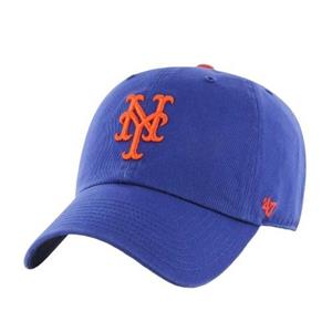 Pertemba FR - Apparel 47 Unisex volwassen MLB New York Mets baseballpet One Size koningsblauwe kleur/oranje