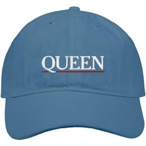 Baseballpet met Queen onderstreept logo One Size denimblauwe kleur