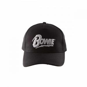 Baseballpet met David Bowie-logo One Size zwart/wit
